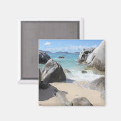 Schilderachtig strand op The Baths on Virgin Gorda Magneet (Voorkant / Achterkant)