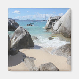 Schilderachtig strand op The Baths on Virgin Gorda Magneet