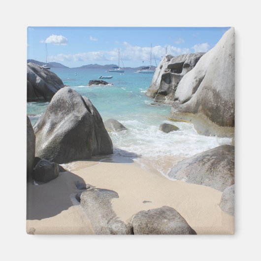 Schilderachtig strand op The Baths on Virgin Gorda Magneet (Voorkant)