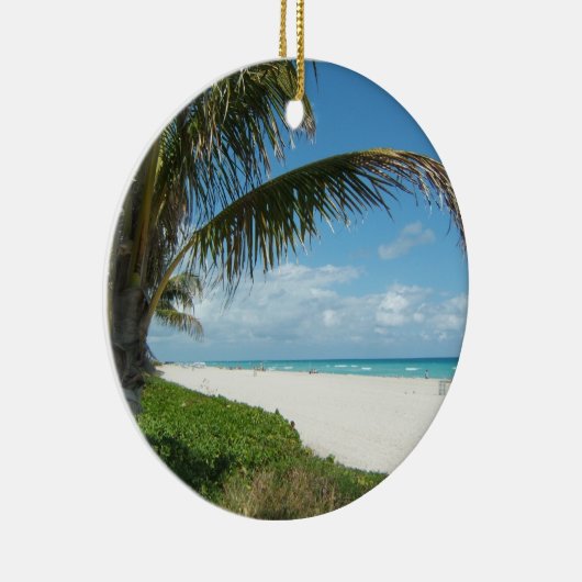 Schilderachtig strand, zijpalmtak keramisch ornament (Rechts)