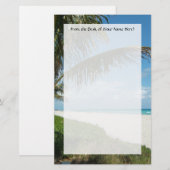 Schilderachtig strand, zijpalmvertakking briefpapier (Voorkant / Achterkant)