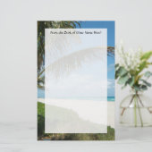 Schilderachtig strand, zijpalmvertakking briefpapier (Staand voorkant)