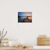 Schilderachtig Sunrise Lake Jetty Pier Poster (Keuken)