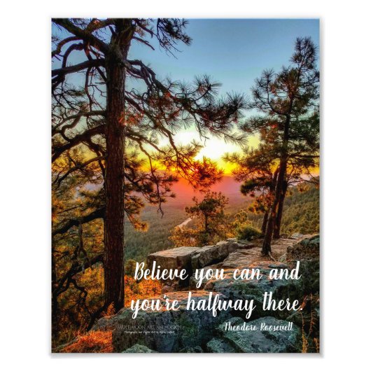 Schilderachtig Sunset Uitzicht Quote Theodore Roos Foto Afdruk (Voorkant)