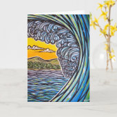 Schilderachtig Surf blanco Wenskaart Kaart (Gele Bloem)