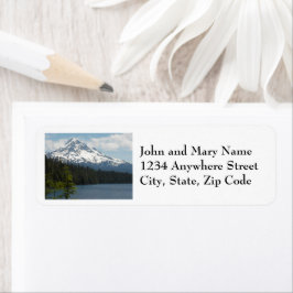 Schilderachtig teruggaveadres van Mount Hood Etiket