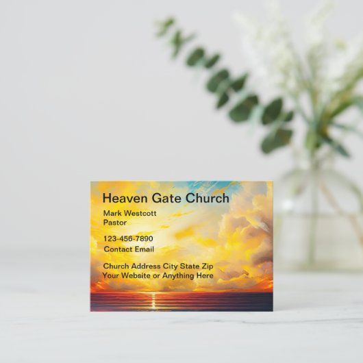 Schilderachtig thema Christelijke kerk Grote Visit Visitekaartje (Staand voorkant)