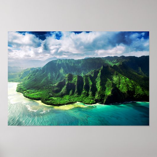 Schilderachtig Tropisch eiland Hawaii Poster (Voorkant)