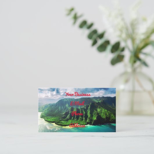 Schilderachtig Tropisch eiland Hawaii Visitekaartje (Staand voorkant)