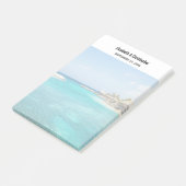 Schilderachtig tropisch strand met een gevlekte hu post-it® notes (Schuin)