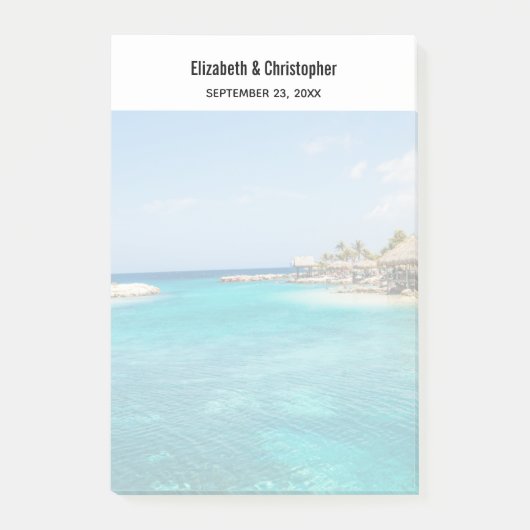 Schilderachtig tropisch strand met een gevlekte hu post-it® notes (Voorkant)