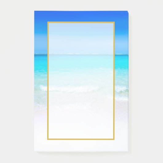 Schilderachtig tropisch strand met een turquoise Z Post-it® Notes (Voorkant)