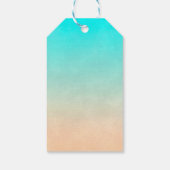 Schilderachtig Tropisch strand met Thatched Huts F Cadeaulabel (Achterkant)