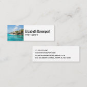 Schilderachtig Tropisch strand met Thatched Huts F Mini Visitekaartje (Voorkant / Achterkant)