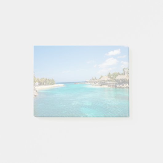 Schilderachtig Tropisch strand met Thatched Huts F Post-it® Notes (Voorkant)