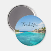 Schilderachtig Tropisch strand met Thatched Huts H Magneet (Voorkant / Achterkant)