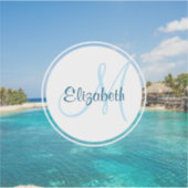 Schilderachtig Tropisch strand met Thatched Huts M Sticker (Voorkant)