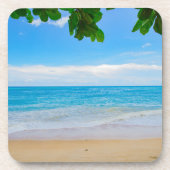 Schilderachtig Tropisch strand Zand en Surf Drankjes Onderzetter (Voorkant)