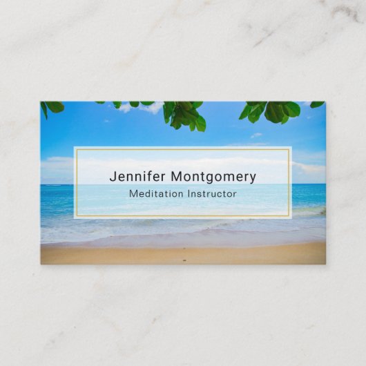 Schilderachtig Tropisch strand Zand en Surf Visitekaartje (Voorkant)