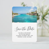 Schilderachtig Tropische Beach Resort Destination  Save The Date (Staand voorkant)