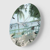 Schilderachtig tropische watervallen palmboom grote klok (Hoek)