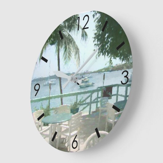 Schilderachtig tropische watervallen palmboom grote klok (Hoek)