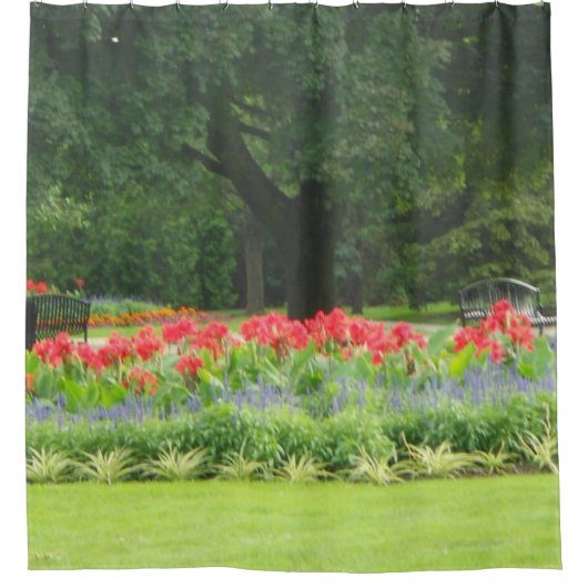 Schilderachtig tuin douchegordijn (Voorkant)