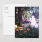 Schilderachtig tuin- en waterfontein briefkaart (Voorkant / Achterkant)
