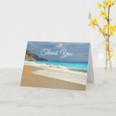 Schilderachtig Turquoise Blue Zee Beach Foto bedan Kaart (Gele Bloem)