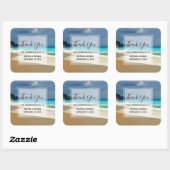 Schilderachtig Turquoise Blue Zee Beach Foto bedan Vierkante Sticker (Vel)