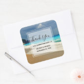 Schilderachtig Turquoise Blue Zee Beach Foto bedan Vierkante Sticker (Envelop)
