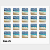 Schilderachtig Turquoise Blue Zee Beach Foto bedan Vierkante Sticker (Vel)