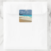 Schilderachtig Turquoise Blue Zee Beach Foto bedan Vierkante Sticker (Tas)