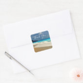 Schilderachtig Turquoise Blue Zee Beach Foto bedan Vierkante Sticker (Envelop)