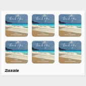 Schilderachtig Turquoise Blue Zee Beach Foto bedan Vierkante Sticker (Vel)