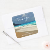 Schilderachtig Turquoise Blue Zee Beach Foto bedan Vierkante Sticker (Envelop)