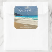 Schilderachtig Turquoise Blue Zee Beach Foto bedan Vierkante Sticker (Tas)