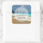 Schilderachtig Turquoise Blue Zee Beach Foto bedan Vierkante Sticker (Tas)