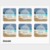 Schilderachtig Turquoise Blue Zee Beach Foto bedan Vierkante Sticker (Vel)