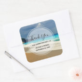 Schilderachtig Turquoise Blue Zee Beach Foto bedan Vierkante Sticker (Envelop)