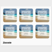 Schilderachtig Turquoise Blue Zee Beach Photo Busi Vierkante Sticker (Vel)