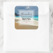 Schilderachtig Turquoise Blue Zee Beach Photo Cand Vierkante Sticker (Tas)