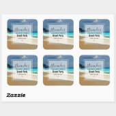 Schilderachtig Turquoise Blue Zee Beach Photo Cand Vierkante Sticker (Vel)