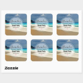 Schilderachtig Turquoise Blue Zee Beach Photo Cand Vierkante Sticker (Vel)