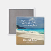 Schilderachtig Turquoise Blue Zee Beach Photo Wedd Magneet (Voorkant / Achterkant)