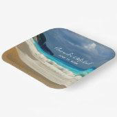 Schilderachtig Turquoise Blue Zee Beach Photo Wedd Papieren Bordje (Gebogen)