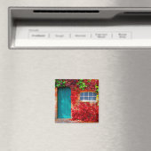 Schilderachtig Turquoise-deur met levendige herfst Magneet (Insitu (Vaatwasser))