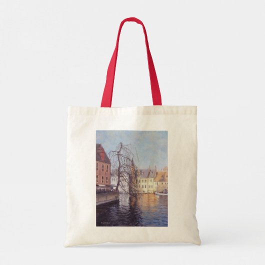 Schilderachtig Uitzicht Brugge Tote Bag (Achterkant)