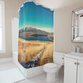 Schilderachtig uitzicht in Mt. John Top uitzicht p Douchegordijn (In situ)