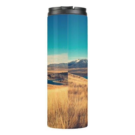 Schilderachtig uitzicht in Mt. John Top uitzicht p Thermosbeker (Achterkant)